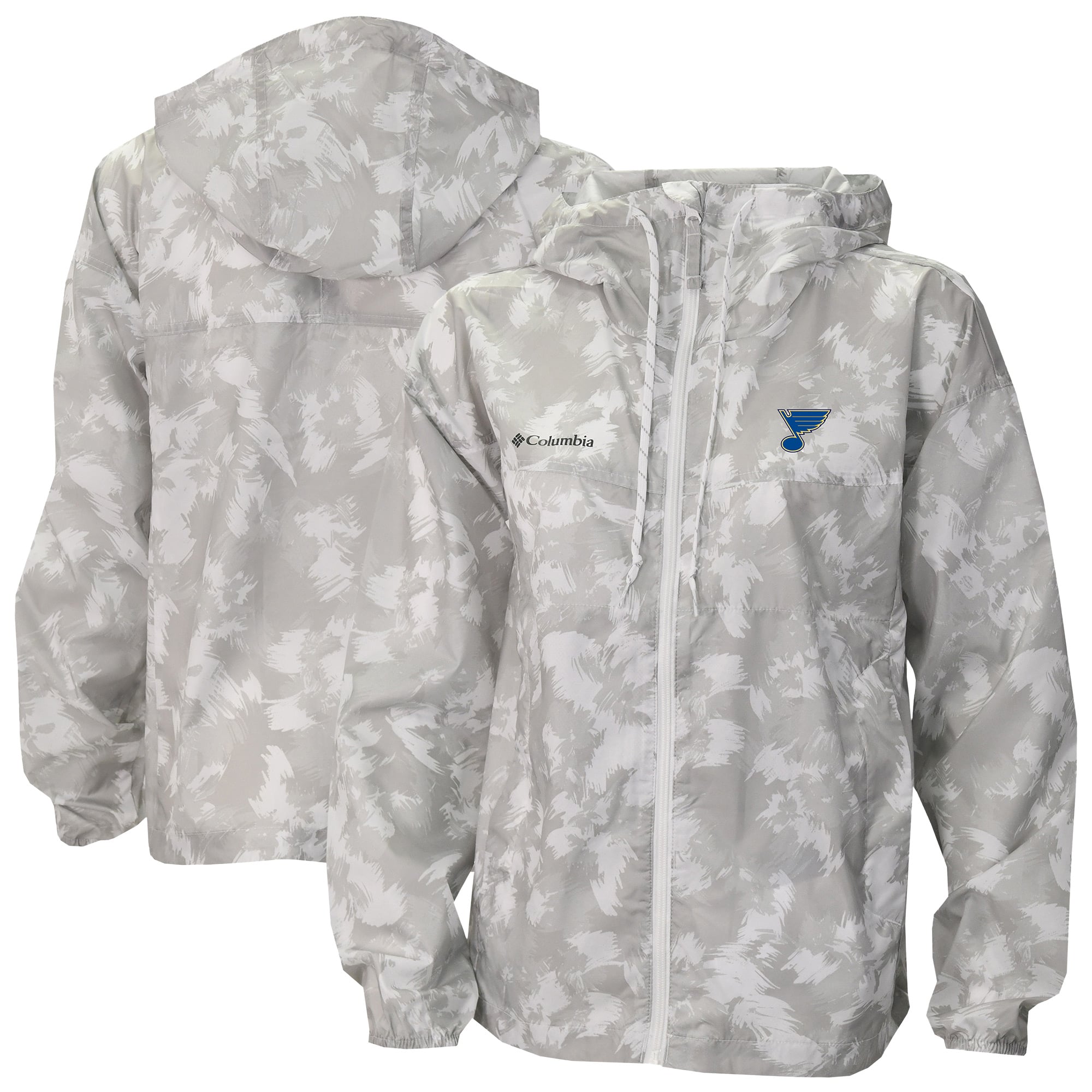 Veste coupe-vent zippée intégrale Columbia blanche St. Louis Blues Flash Challenger Omni-Shade pour femme